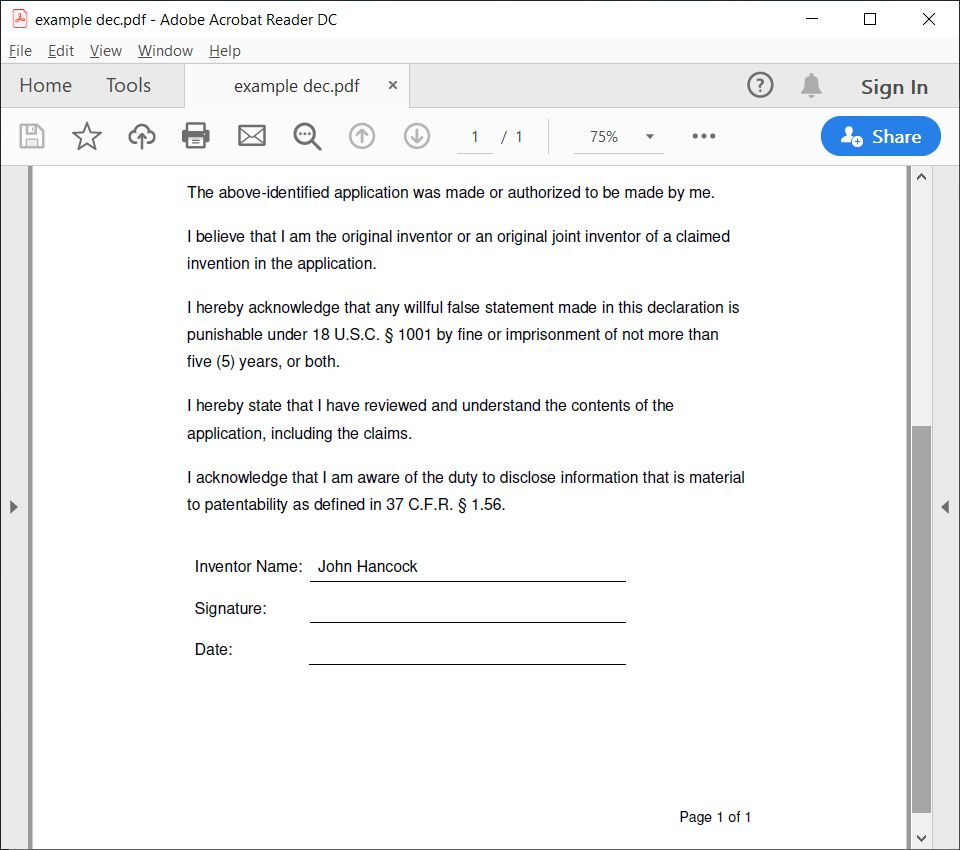 Signing while Social Distancing | IP Law Firm | Harness IP Inventor Declaration Electronic Signature 4 | Intellectual Property Law Firm | Harness IP
