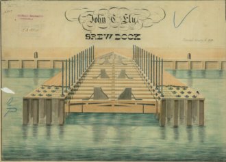 Like a Phoenix (Digitally) Arising from the Ashes: Newly Digitized 1837-1847 U.S. Patents | IP Law Firm | Harness IP John C. Ely's Patent Drawing for a Screw Dock 2
